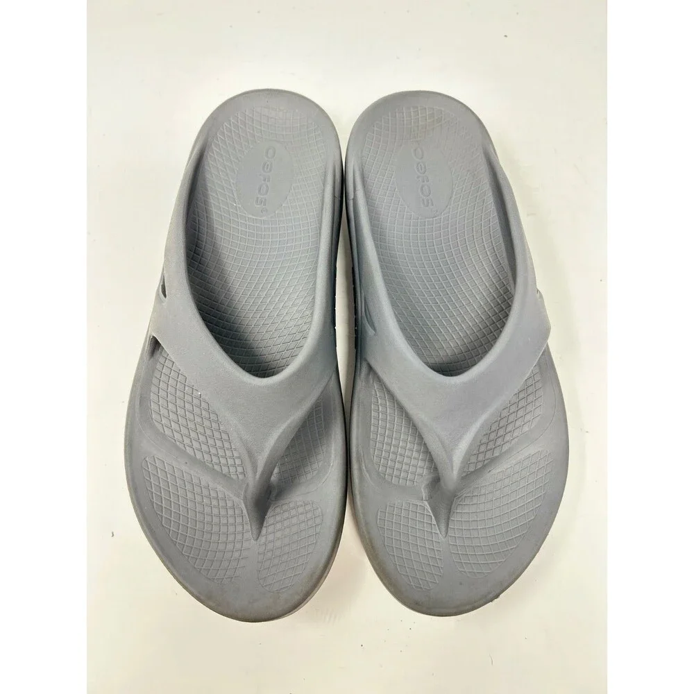 Oofos Ooriginal Sandals M7 W9 Black Thong Flip Flop Recovery Sport Slip On Shoe